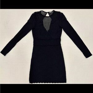 Intimately Free People Body Con Dress Long Sleeve Black Whimsygoth Size Small